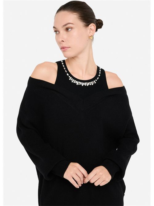 Maglione con ricami gioiello LIU JO | MF5126MA85Q/22222